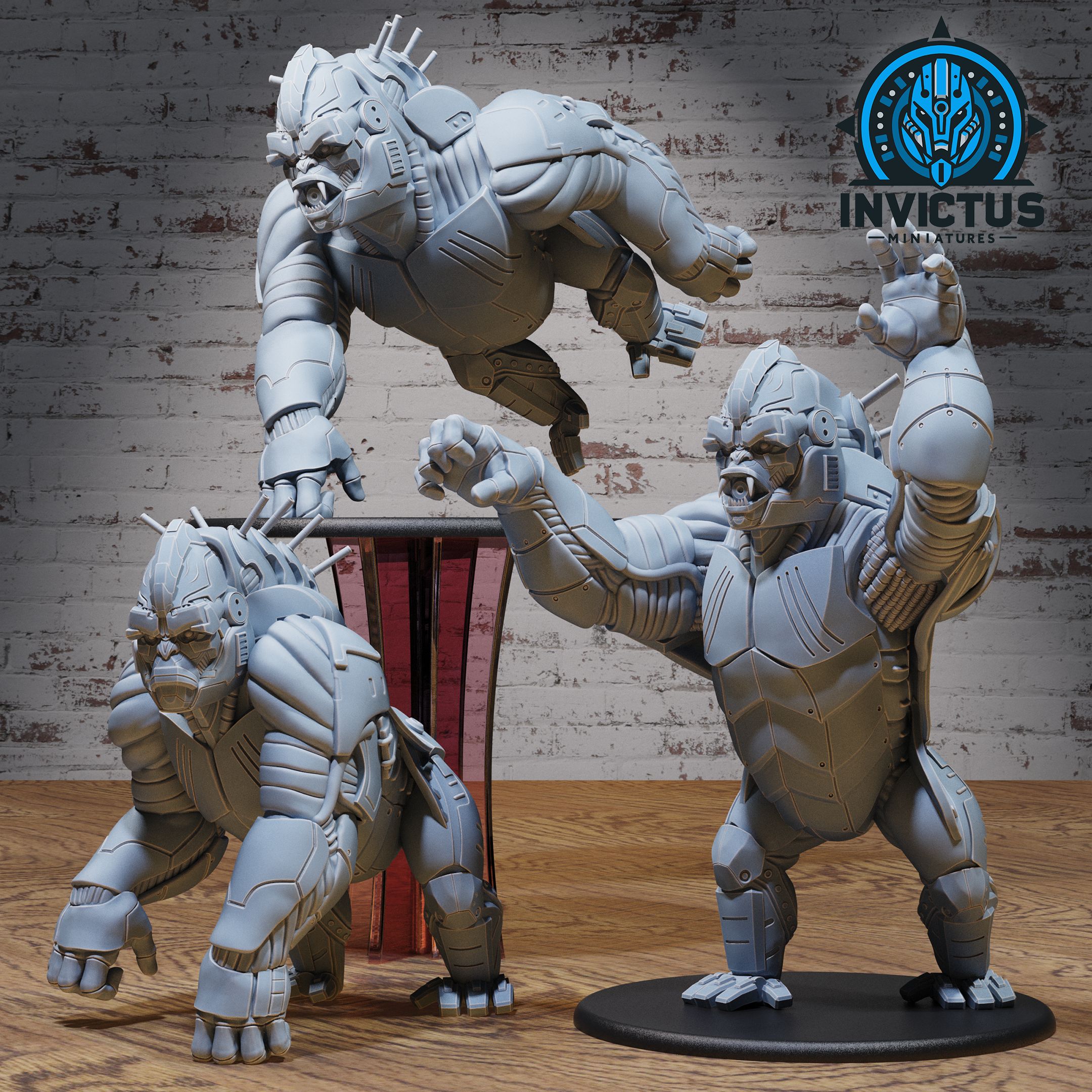 Gorilla Mech Set / Kong Beast Battle Machine / Steel Predator Monkey Construct / Cyber Monster / Invasion Creature Army / Monster Robot / Cyberpunk Steam Technology / Sci-Fi Encounter